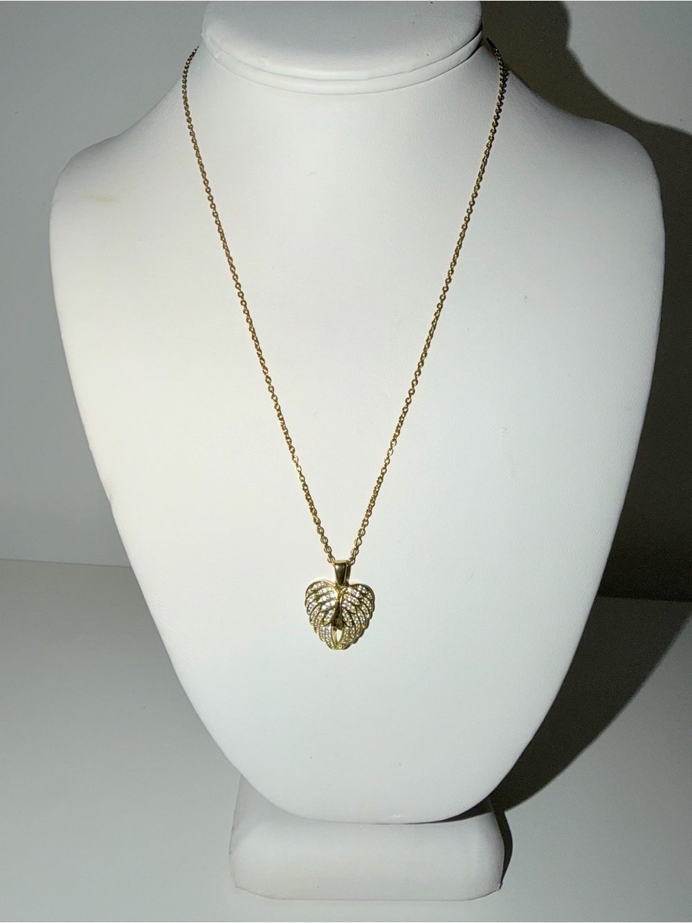 S. Steel Angle Wing Tanner Gold-Tone Pendant Adjustable Necklace